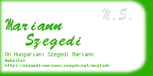mariann szegedi business card